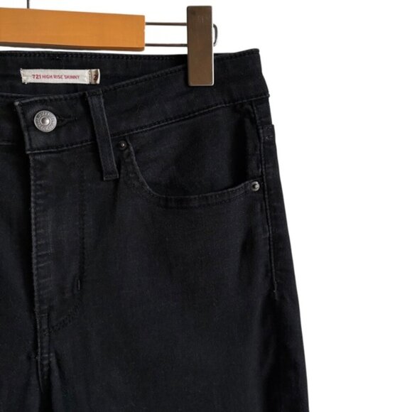 Levi’s 721 High Rise Skinny Jeans Soft Black 28 - Picture 6 of 15